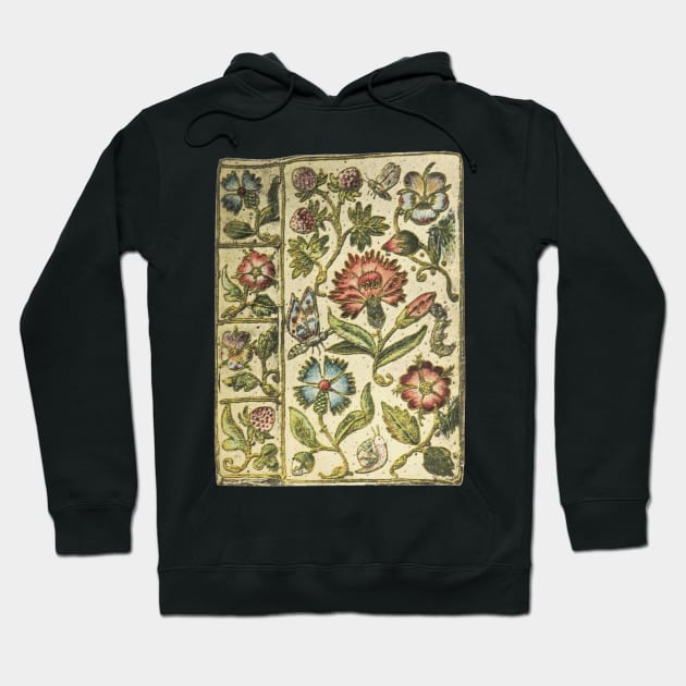 Vintage Floral Embroidered Book Page Hoodie by EmikoNamika